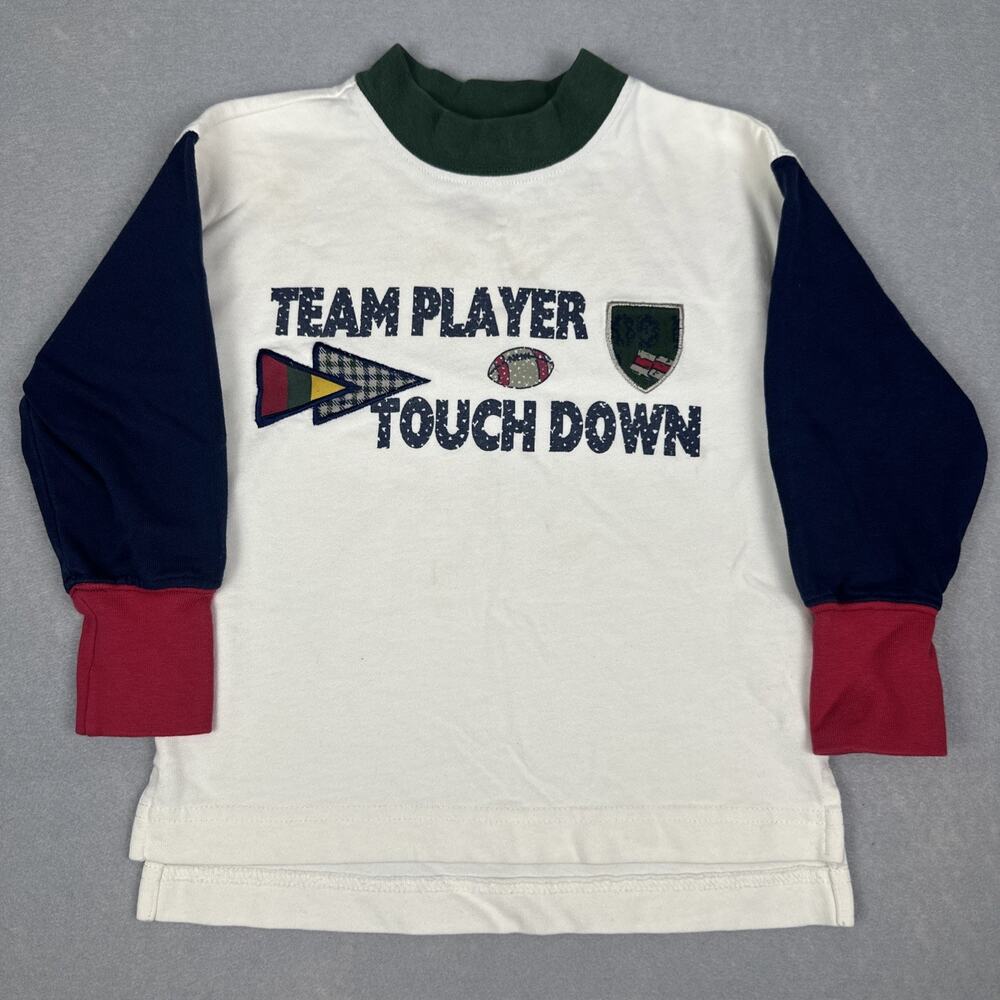 Vintage Gymboree Team Player Touch Down Long Sleeve Shirt Size Small Rainbow Tag